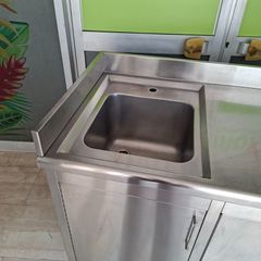 Λάντζα κλειστή 140*70*90/100 εκ, με 1 γούρνα, πάσο Δεξιά και αποθήκη με ρυθμιζόμενο ράφι. Ποιότητα & Τιμή Stockinox-thumb-3