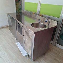 Πόστο καφέ 190*70*90/100 εκ, με αποθήκη πάγου, αποθηκευτικό χώρο, 1 Γούρνα και θέση ψύκτη. Ποιότητα & Τιμή Stockinox-thumb-6
