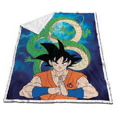Dragon Ball Z coral sherpa blanket