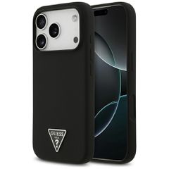 Guess Silicone Triangle Logo MagSafe Case for iPhone 17 Pro Max - Black