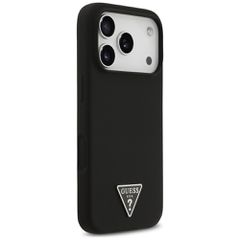 Guess Silicone Triangle Logo MagSafe Case for iPhone 17 Pro Max - Black-thumb-3