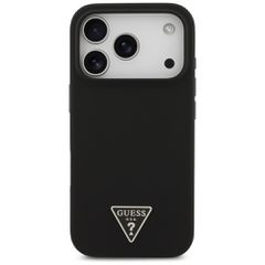 Guess Silicone Triangle Logo MagSafe Case for iPhone 17 Pro Max - Black-thumb-2