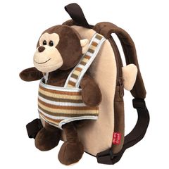 Max Monkey reversible backpack with plush toy 25cm-thumb-2