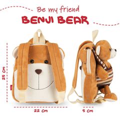 Benji Bear reversible backpack with plush toy 25cm-thumb-4
