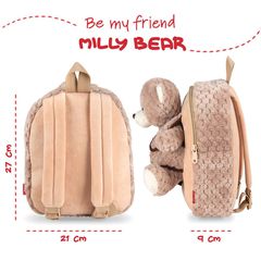 Milly Bear backpack with plush toy 26cm-thumb-3