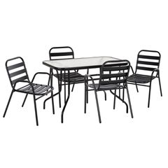 ΣΕΤ ΤΡΑΠΕΖΑΡΙΑΣ 5ΤΜΧ ADAM HM21219.01 ΚΑΡΕΚΛΕΣ ΜΕΤΑΛΛΙΚΕΣ & ΤΡΑΠΕΖΙ 110x60 ΜΑΥΡΟ