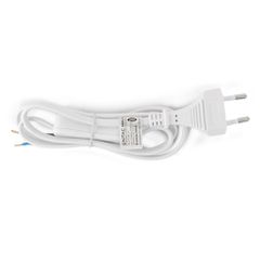 Entac Rewireable Καλώδιο 2G0.75 με Διακόπτη ON/OFF Λευκό 1m