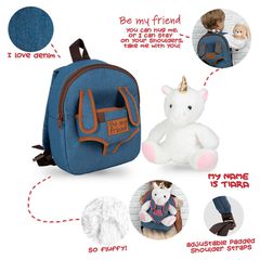 Tiara Unicorn backpack with plush toy 26cm-thumb-4