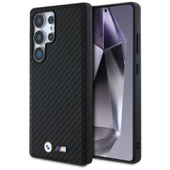 BMW Leather Carbon MagSafe Case for Samsung Galaxy S25 Ultra - Black