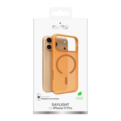 Puro Daylight Magsafe Compatible Silicone Case for iPhone 17 Pro - Translucent Orange-thumb-1