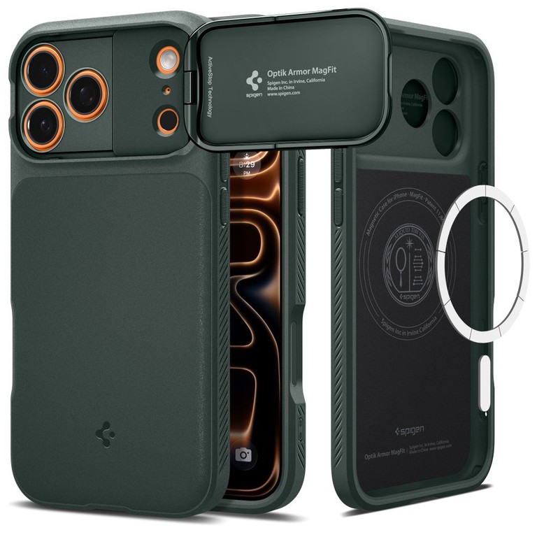 Spigen Optik Armor MagSafe Case for iPhone 17 Pro Max - Green