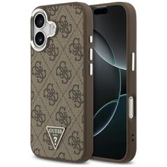 Etui Guess 4G Triangle Logo MagSafe na iPhone 17 - brązowe