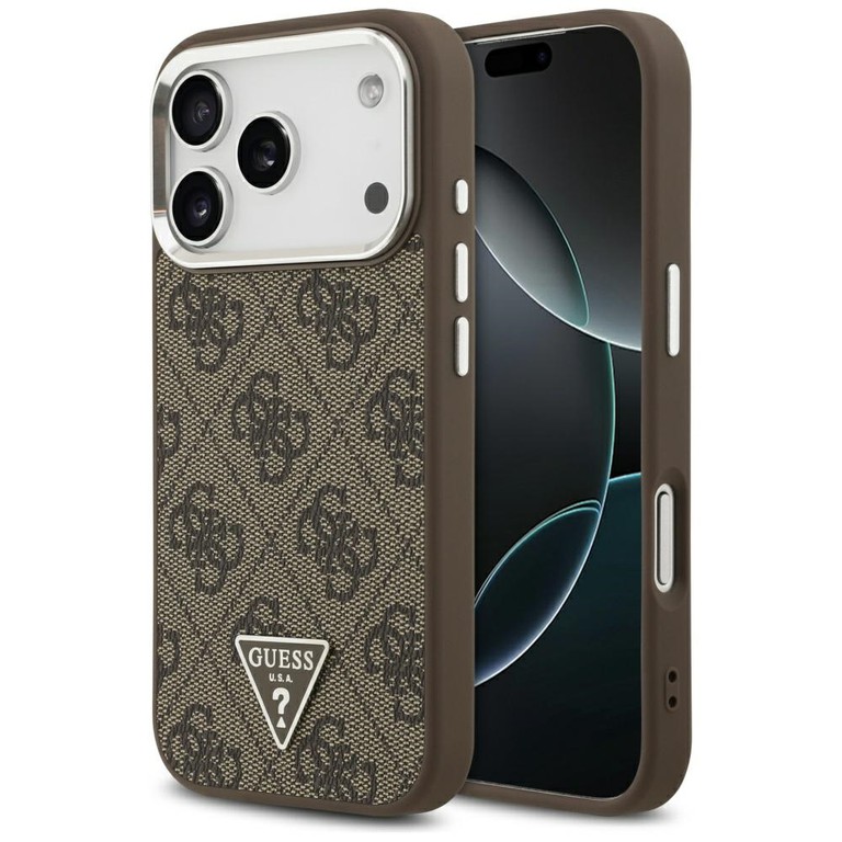 Guess 4G Triangle Logo MagSafe case for iPhone 17 Pro - brown