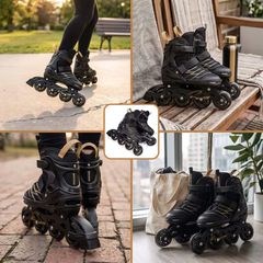 Πατίνια Meteor M 34-38 Buzzy Roller Skates Black/Gold-thumb-5