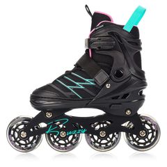 Πατίνια Meteor M 34-38 Buzzy Roller Skates Black/Pink/Mint-thumb-1