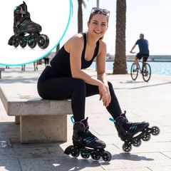 Πατίνια Meteor M 34-38 Buzzy Roller Skates Black/Pink/Mint-thumb-10