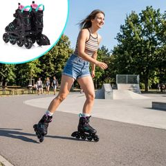 Πατίνια Meteor M 34-38 Buzzy Roller Skates Black/Pink/Mint-thumb-9