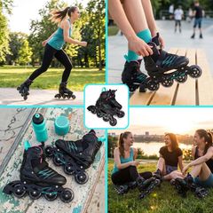 Πατίνια Meteor Roller Skates L 38-43 Buzzy Black/Pink/Mint-thumb-6