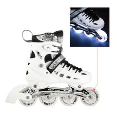 Πατίνια NH10905 4in1 WHITE LED SIZE M(35-38) ROLLER SKATES WITH DIMENSIONAL HOCKEY BLADE NILS EXTREME-thumb-6