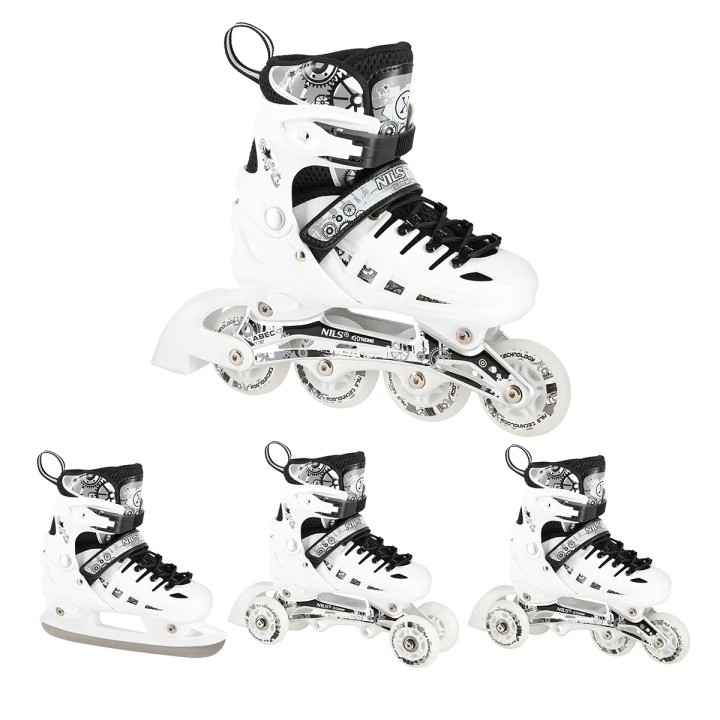 Πατίνια NH10905 4in1 WHITE LED SIZE M(35-38) ROLLER SKATES WITH DIMENSIONAL HOCKEY BLADE NILS EXTREME
