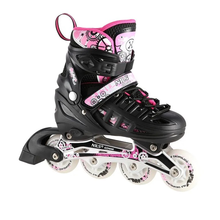 Πατίνια NH10905 4in1 PINK LED ROLLER SKATES WITH DIMENSIONAL HOCKEY BLADE NILS EXTREME