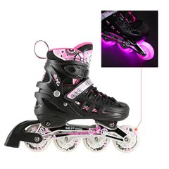 Πατίνια NH10905 4in1 PINK LED ROLLER SKATES WITH DIMENSIONAL HOCKEY BLADE NILS EXTREME-thumb-6