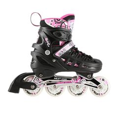 Πατίνια NH10905 4in1 PINK LED ROLLER SKATES WITH DIMENSIONAL HOCKEY BLADE NILS EXTREME-thumb-1
