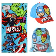 Marvel Avengers towel + bag + cap set