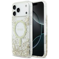 Guess Resin Bottom Glitter MagSafe Case for iPhone 17 Pro Max - Gold