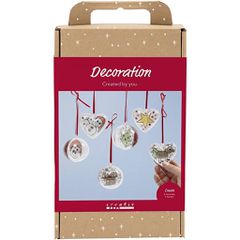 DIY Kit Decoration - 1 Set of Christmas Baubles and Hearts / Toys