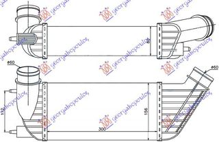 ΨΥΓΕΙΟ INTERCOOLER 2.0 HDi ΠΕΤΡΕΛΑΙΟ (300x155x80) ΣΦΥΓΚΤΗΡΑ-ΣΦΥΓΚΤΗΡΑ
