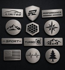 Custom Inox 304 Logo & Badge Αυτοκινήτου | Laser Cut | Brushed | Έως 70mm | 2 Τεμάχια