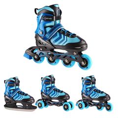 NH18192A 4in1 BLACK-BLUE SIZE L(39-43) ROLLER SKATES WITH HOCKEY SLEEVE NILS EXTREME-thumb-1