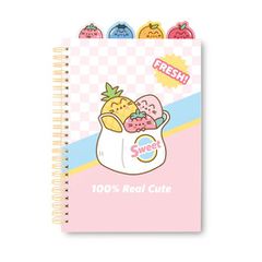 PUSHEEN - Fruits - Notebook + Dividers - Size A5