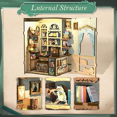 BOOK NOOK KIT - DIY- Muse Bookstore - 201pc + LED Light-thumb-3