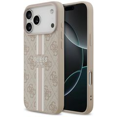 Guess 4G Printed Stripes MagSafe case for iPhone 17 Pro Max - pink