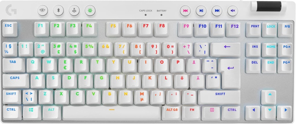 Logitech - G PRO X TKL Lightspeed - Tactile - Nordisk / Computers