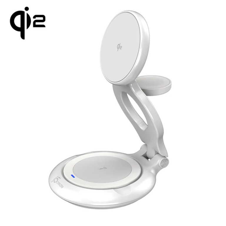 J5create - Qi2 3-In-1 Magnetic Foldable Wireless Charging Station / Electronics