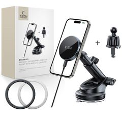 Tech-Protect mm15W-V5 Magnetic MagSafe Car Holder for Cockpit/Windshield/Air Vent - Black