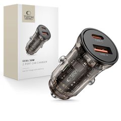 Tech-Protect CC01 30W 2-Port USB-A / USB-C Car Charger - Black