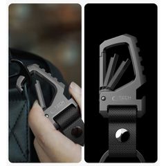 Tech-Protect Slidelock Keychain - Black and Gray-thumb-2