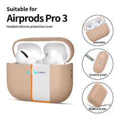 Tech-Protect Silicone Case for AirPods Pro 3 - Beige-thumb-3