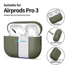 Tech-Protect Silicone Case for AirPods Pro 3 - Green-thumb-3