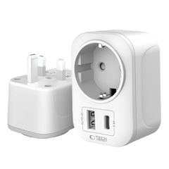 Tech-Protect TA100 UK Adapter - White-thumb-2