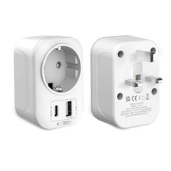 Tech-Protect TA100 UK Adapter - White-thumb-1