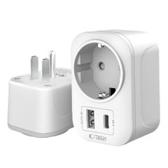 Tech-Protect TA100 US Adapter - White-thumb-2