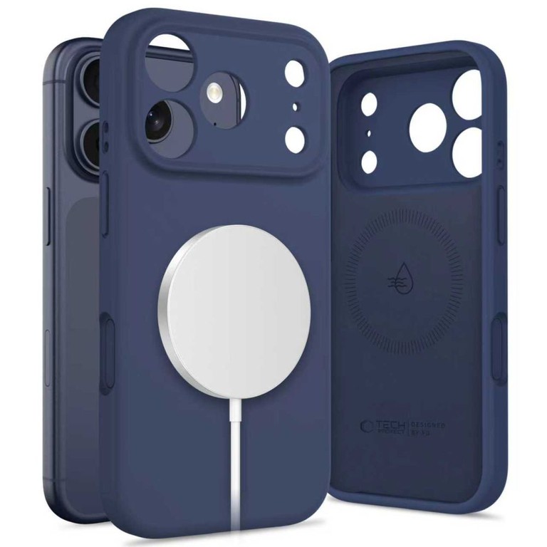 Tech-Protect Silicone MagSafe Case for iPhone 17 Pro - Navy Blue