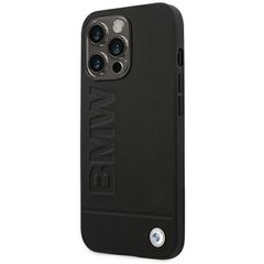 BMW Leather Stamp Case for iPhone 14 Pro - Black-thumb-1