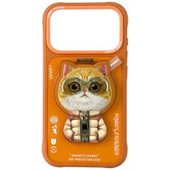 Nimmy Cool 2.0 Cat Case for iPhone 17 Pro Max with Magnetic Hanger - Orange