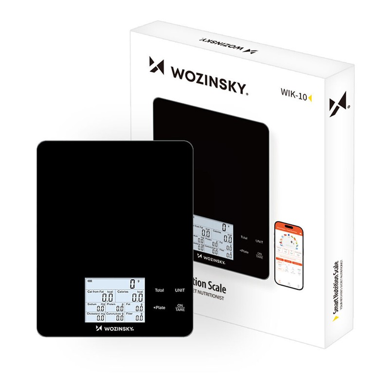 Wozinsky WIK-10 Smart Kitchen Scale with Digital Display, Bluetooth App - Black